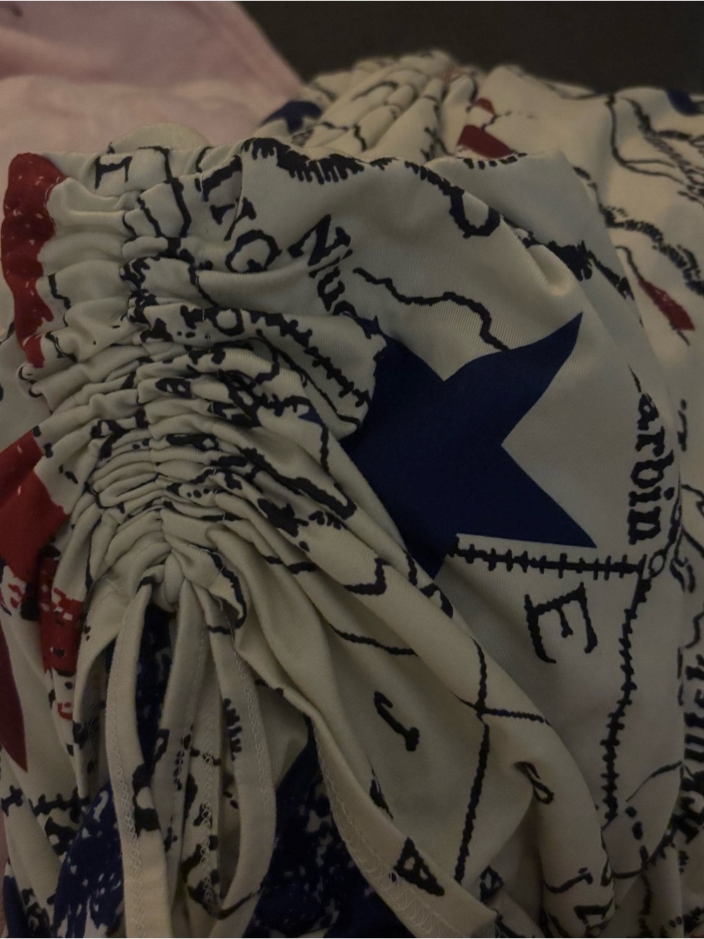 Y2K Patriotic American Flag Fold Over Flare Yoga Pants Western Rodeo Cowgirl Med - Picture 12 of 12